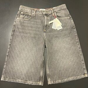 Gray Striped Women's Shorts